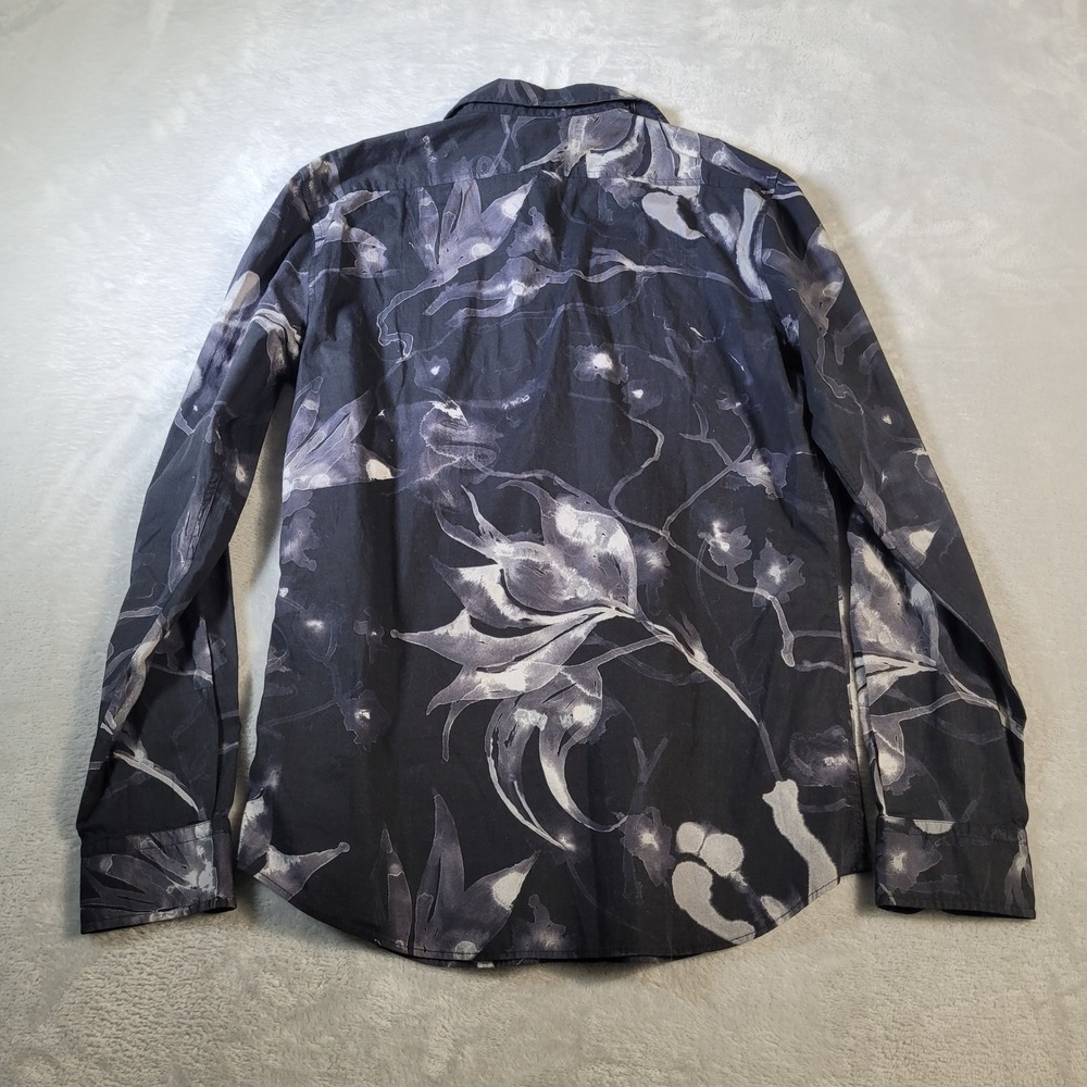 Diesel Shirt Mens Size Medium Black Floral Graphic Button-Down Abstract Design - Picture 15 of 15